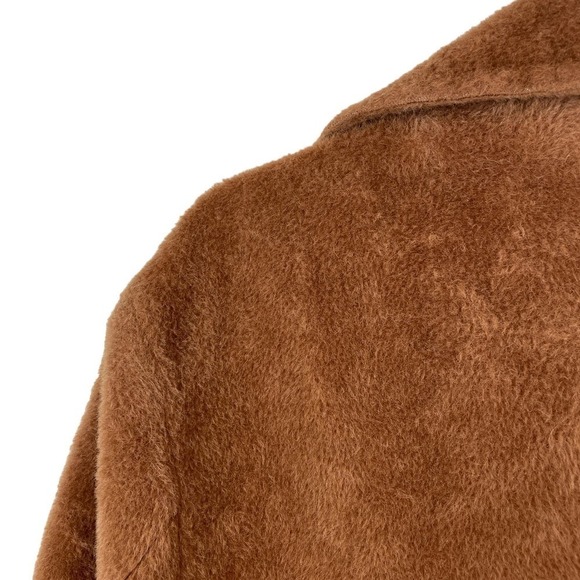 Aritzia Babaton Stedman Alpaca Wool Blend Teddy Coat Brown Size 1 - Picture 6 of 10